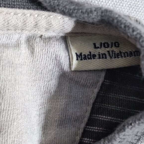 Original Penguin long sleeve crew neck pullover men's size L grey stripes patter - Picture 6 of 8